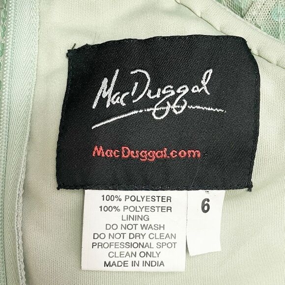 Mac Duggal Sage Sequin One Shoulder Ruffle Mini Dress Size 6 Party Cocktail - Picture 14 of 16